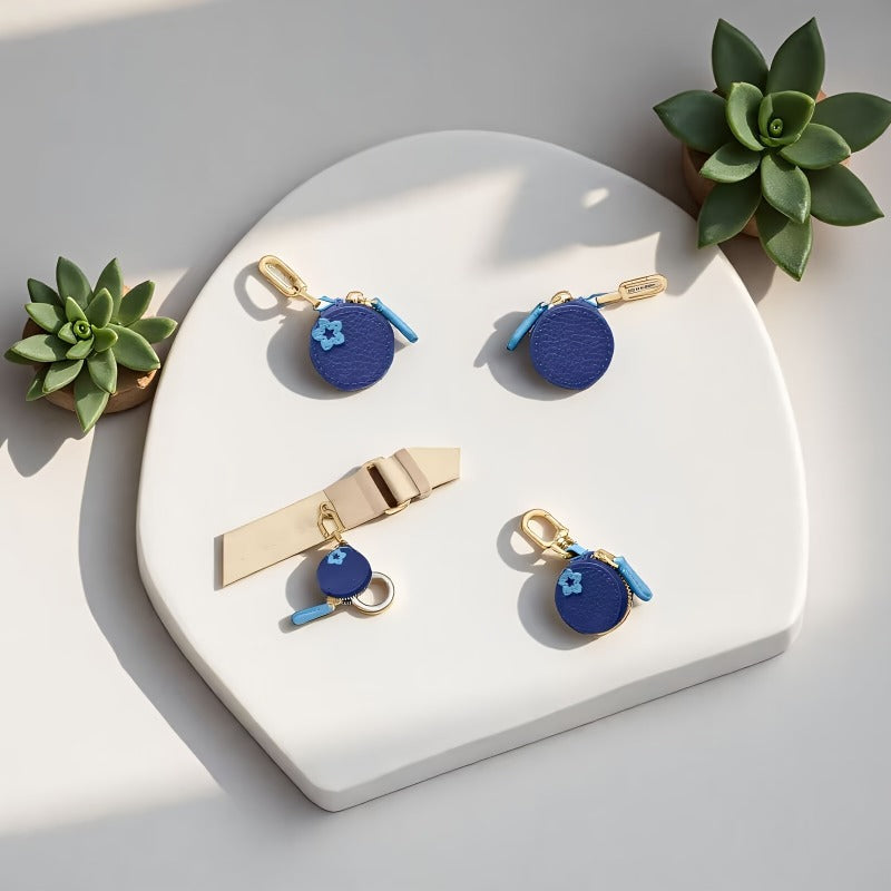 3pcs Coin Shaped Coin Purse, Wireless Earphone Storage Bag, Multifunctional Keychain, Bag Decoration, Fruit Shaped Coin Purse