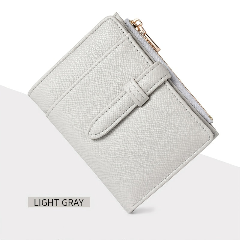Women'S Solid Color Wallet - Coin Change Purse for ID, Driver'S License And Cards - Cable Tie Opening And Closing Design - Easy Credit Card Wallet, Ideal for Daily Use And Gifts