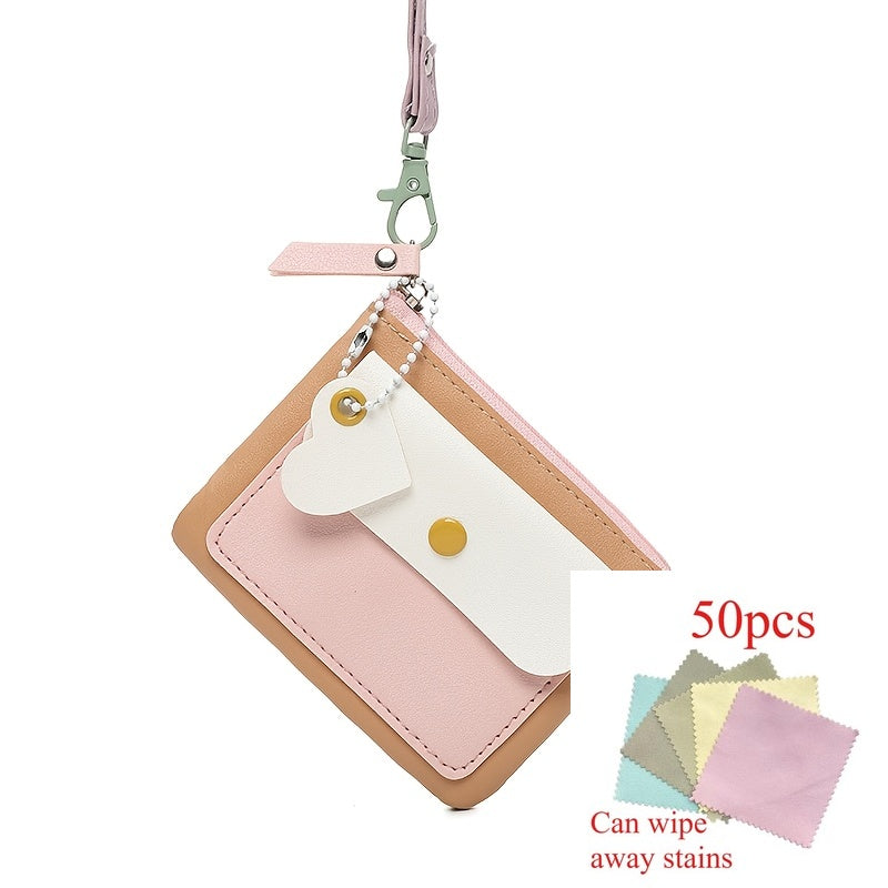 51pcs Y2K Style Macaron Color Wallet Suitable for Women &, Multi-Functional Compact Coin Purse with Snap Closure, Card Holder & Key, Pocket Bag for, Travel, Everyday Carry-On