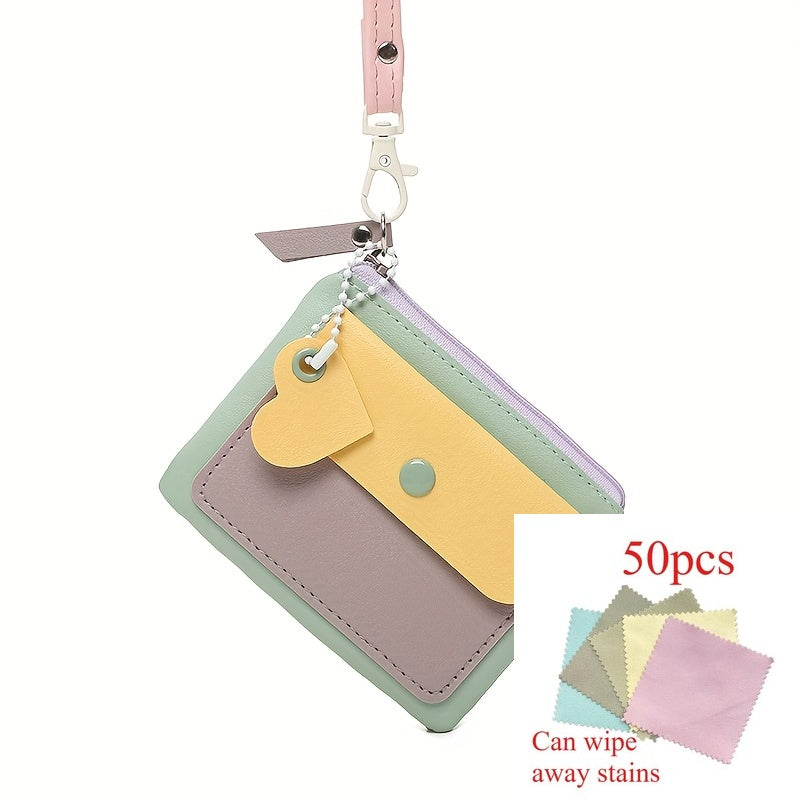51pcs Y2K Style Macaron Color Wallet Suitable for Women &, Multi-Functional Compact Coin Purse with Snap Closure, Card Holder & Key, Pocket Bag for, Travel, Everyday Carry-On