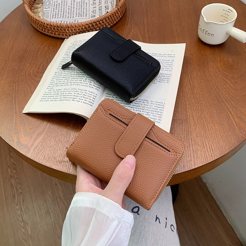 New Women's Wallet Short Wallet Women's High-end Card Bag Integrated Ins Fashionable Pu Wallet Small Wallet Women