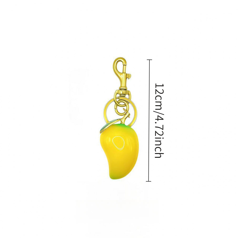Set of 2 Keychains Featuring 3D Replica Mangoes And Green Mangoes, Adorable Resin Charms for Bags Or Car Keys, Perfect Gift for Women And Girls for Everyday Use