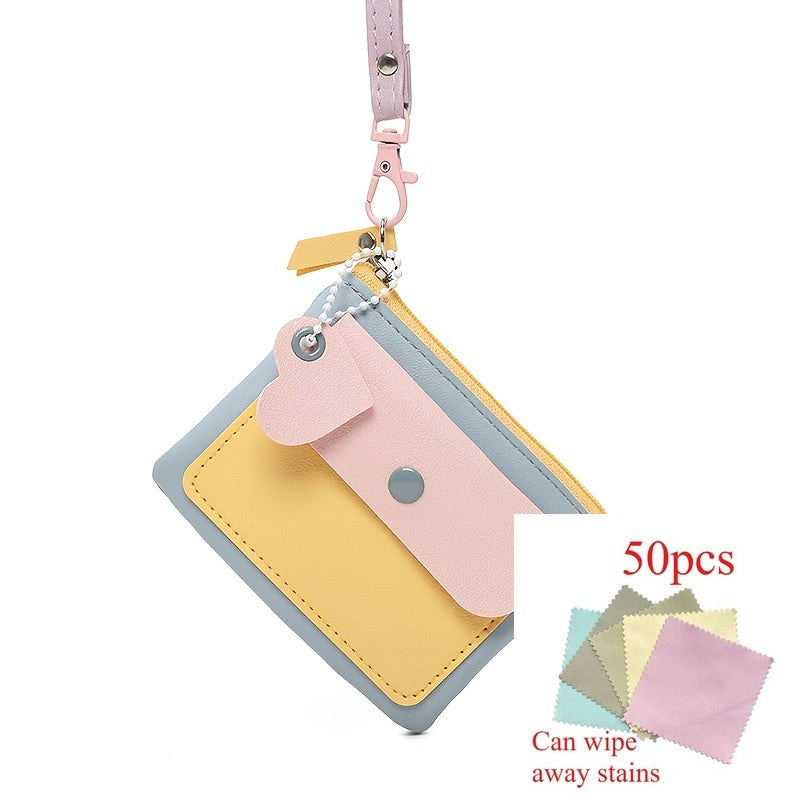 51pcs Y2K Style Macaron Color Wallet Suitable for Women &, Multi-Functional Compact Coin Purse with Snap Closure, Card Holder & Key, Pocket Bag for, Travel, Everyday Carry-On