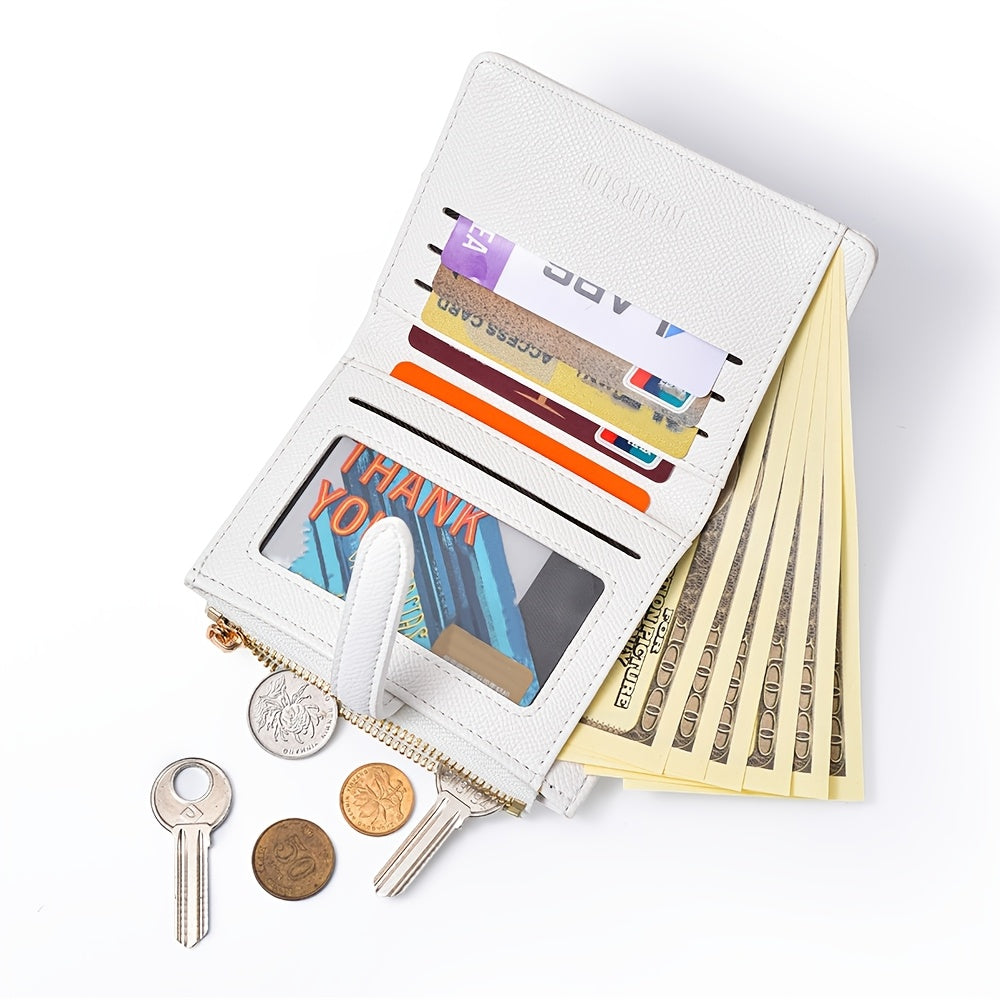 Women'S Solid Color Wallet - Coin Change Purse for ID, Driver'S License And Cards - Cable Tie Opening And Closing Design - Easy Credit Card Wallet, Ideal for Daily Use And Gifts