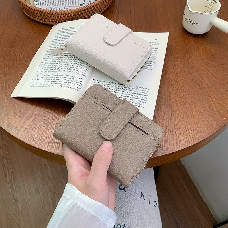 New Women's Wallet Short Wallet Women's High-end Card Bag Integrated Ins Fashionable Pu Wallet Small Wallet Women