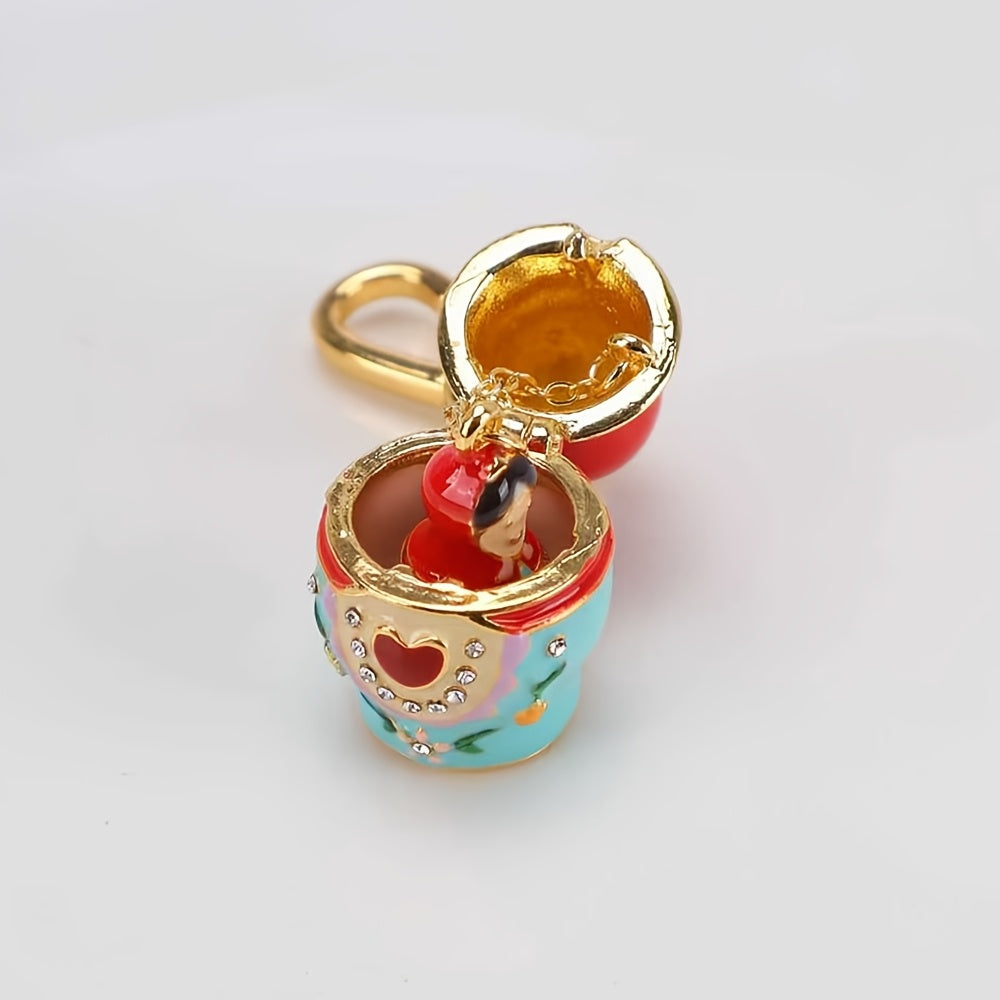 2pcs of Brand New Bohemian Style Russian Nesting Doll Enamel Geometric Keychains, Fashionable and Exquisite, with Universal Bag Charm. Easter