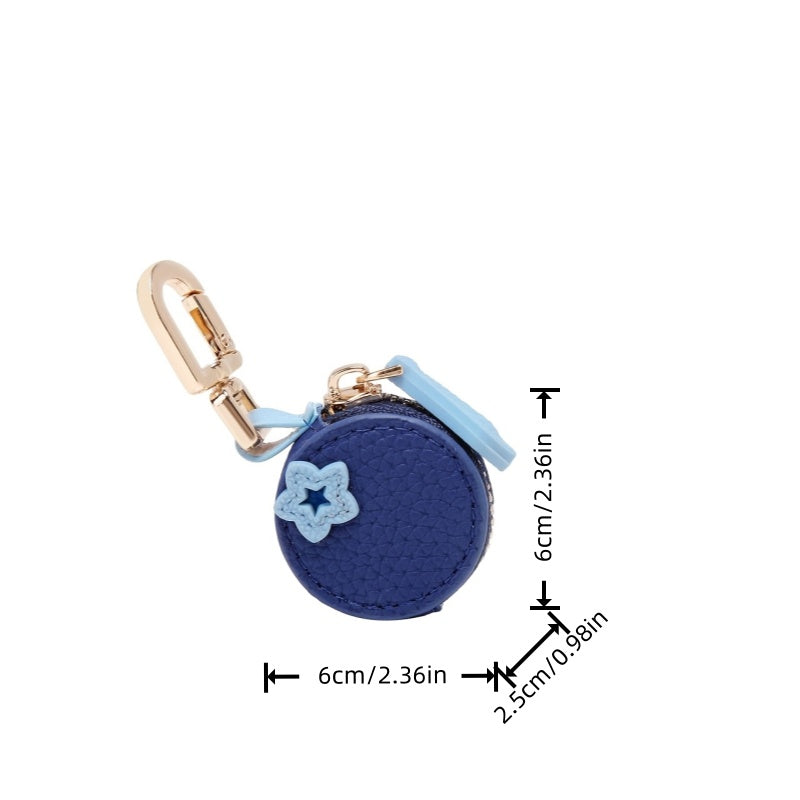 3pcs Coin Shaped Coin Purse, Wireless Earphone Storage Bag, Multifunctional Keychain, Bag Decoration, Fruit Shaped Coin Purse