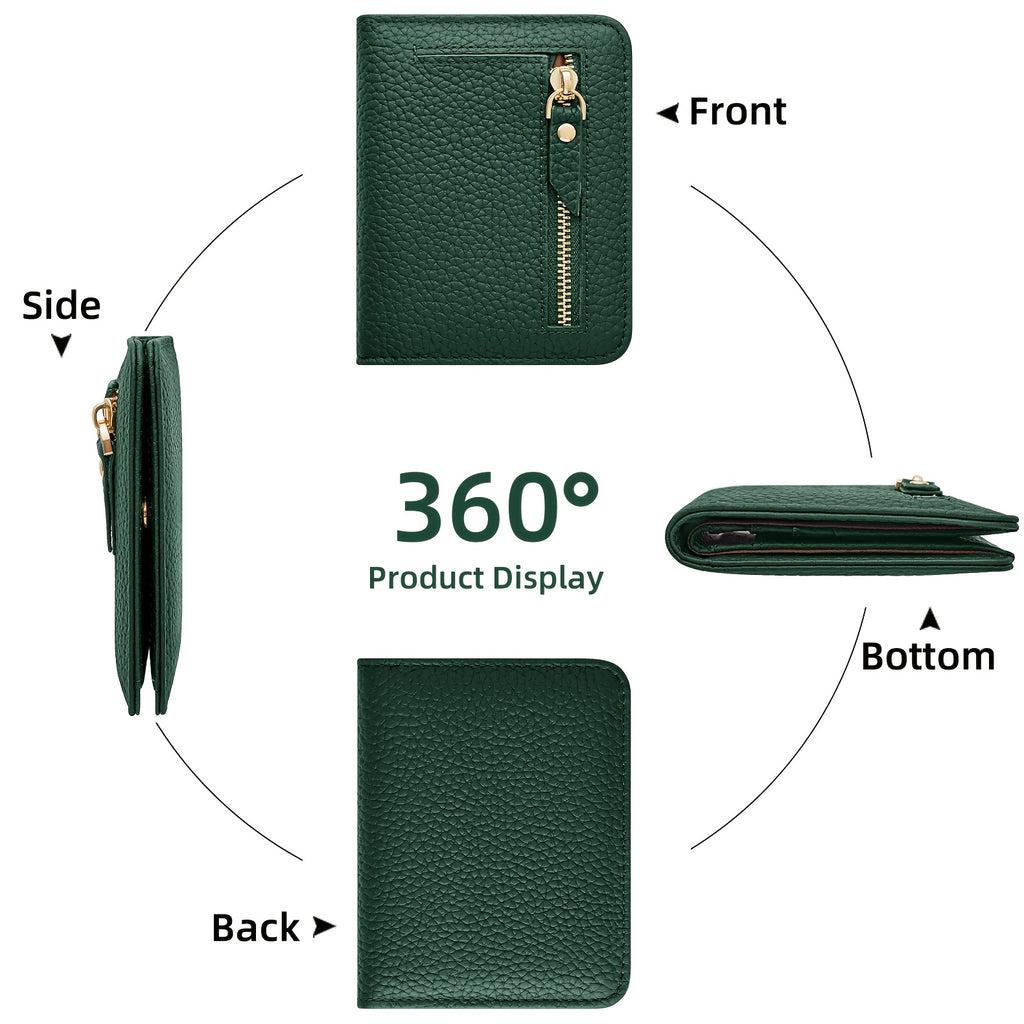 Women's Synthetic Leather Coin Purse, Top Layer Cowhide Wallet and Card Holder with Integrated Design, RFID-theft