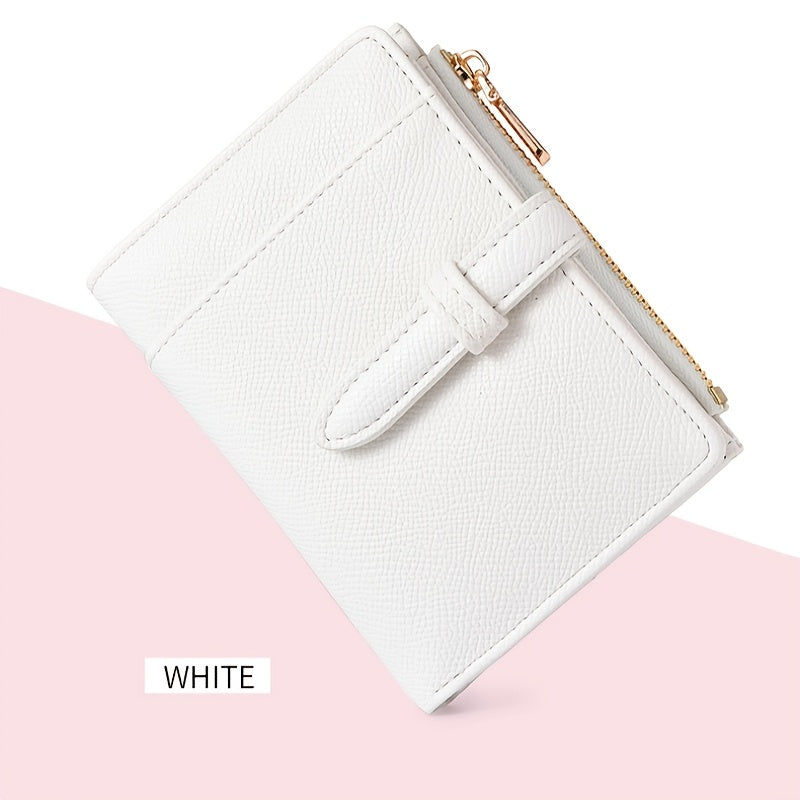 Women'S Solid Color Wallet - Coin Change Purse for ID, Driver'S License And Cards - Cable Tie Opening And Closing Design - Easy Credit Card Wallet, Ideal for Daily Use And Gifts