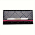 2025 Fashion Update, Women'S RFID Protection Wallet - Authentic Dual Layer Tri-Fold Cash Organizer with Snap Fastening, Zipper Compartment And Red Stitching Accents - Timeless Stylish Women'S Card Case Purse