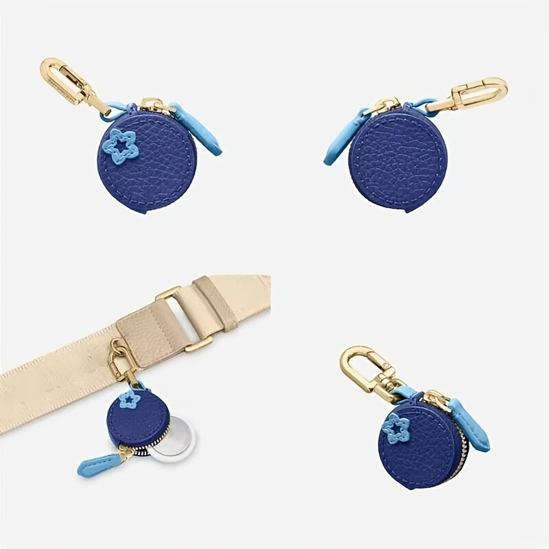 3pcs Coin Shaped Coin Purse, Wireless Earphone Storage Bag, Multifunctional Keychain, Bag Decoration, Fruit Shaped Coin Purse