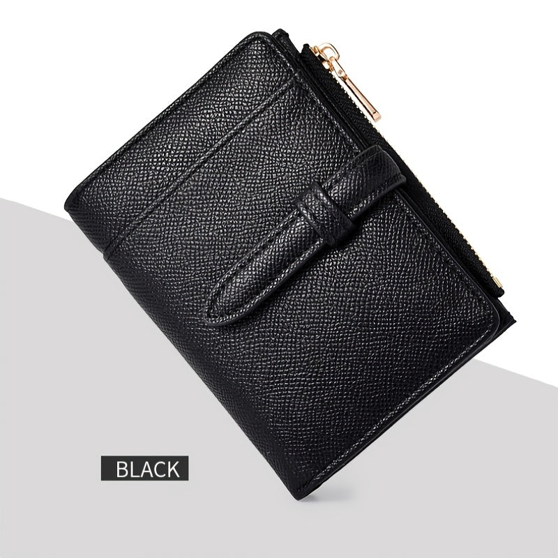 Women'S Solid Color Wallet - Coin Change Purse for ID, Driver'S License And Cards - Cable Tie Opening And Closing Design - Easy Credit Card Wallet, Ideal for Daily Use And Gifts