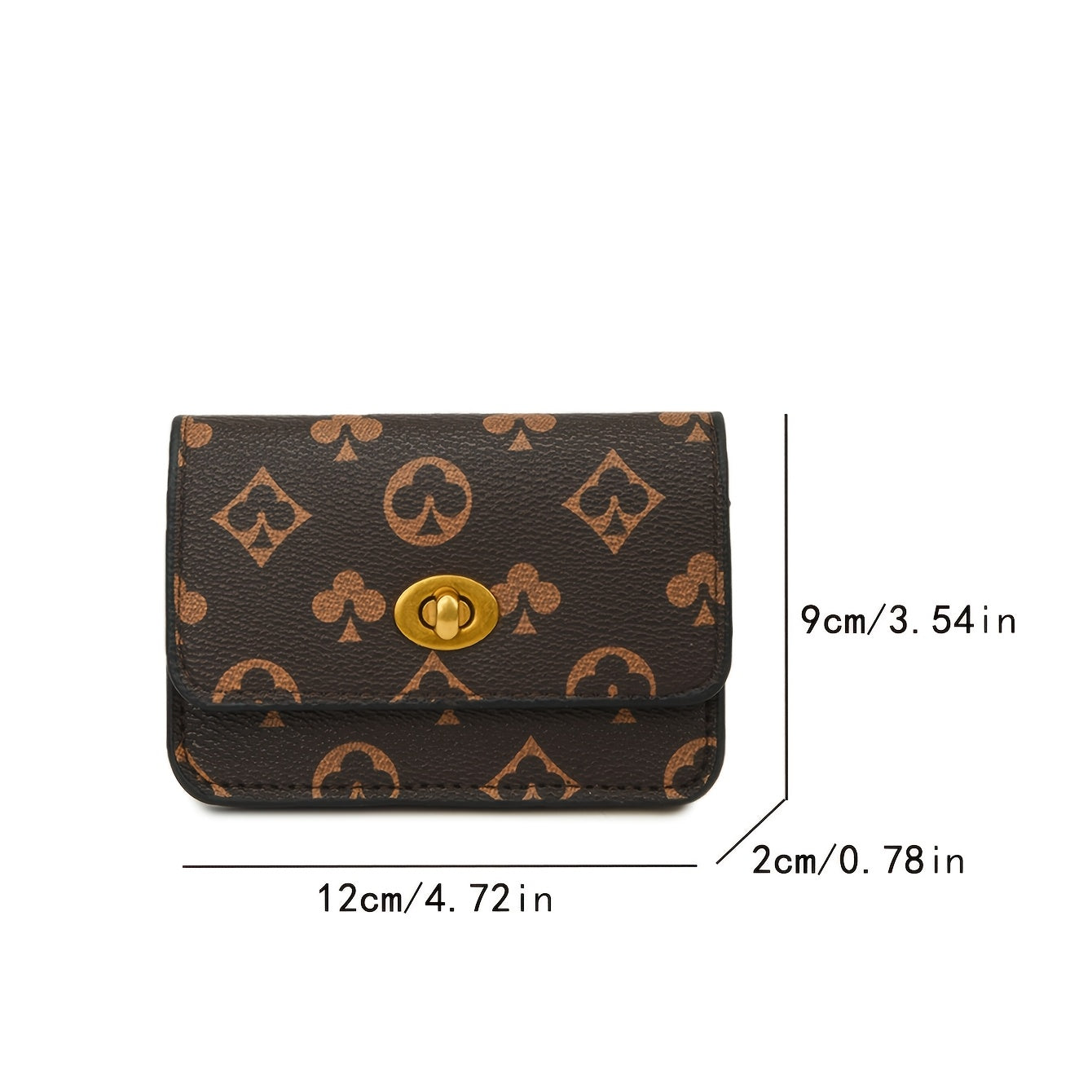 New Women's Vintage Print Buckle Wallet, Multifunctional Card Holder, Coin Purse, ID Storage Clutch Bag
