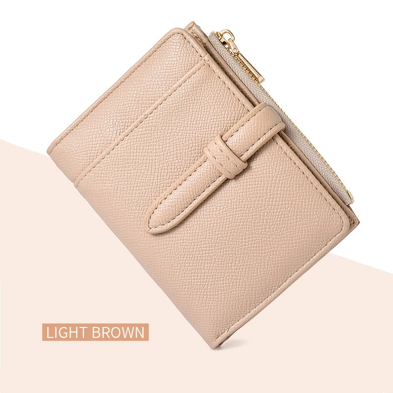 Women'S Solid Color Wallet - Coin Change Purse for ID, Driver'S License And Cards - Cable Tie Opening And Closing Design - Easy Credit Card Wallet, Ideal for Daily Use And Gifts