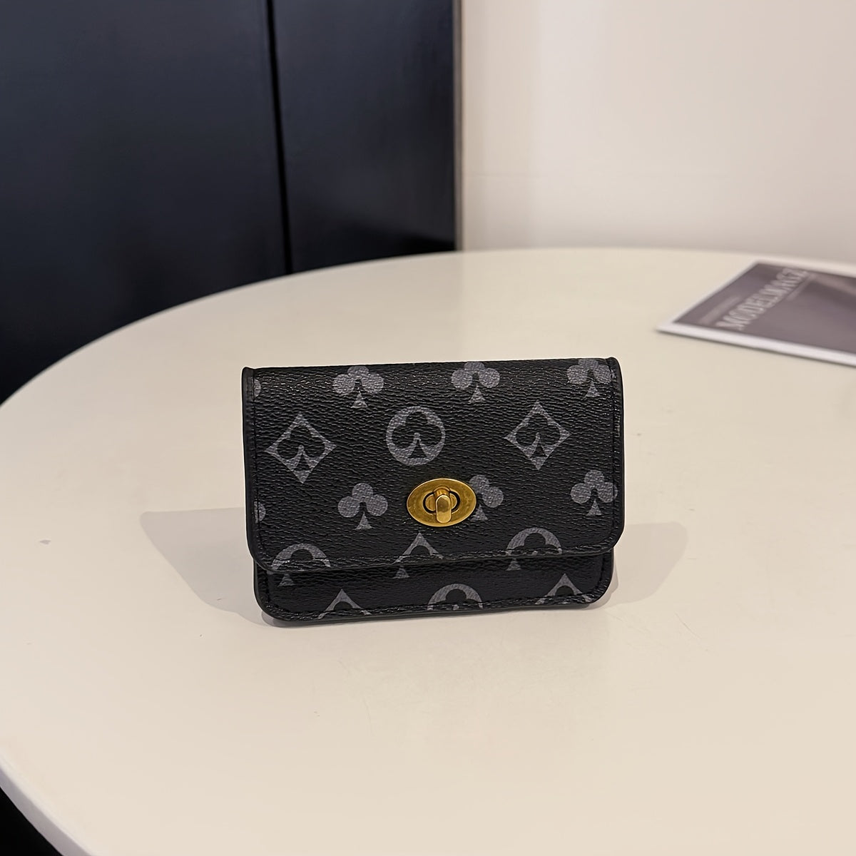 New Women's Vintage Print Buckle Wallet, Multifunctional Card Holder, Coin Purse, ID Storage Clutch Bag