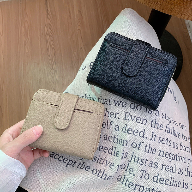 New Women's Wallet Short Wallet Women's High-end Card Bag Integrated Ins Fashionable Pu Wallet Small Wallet Women