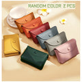 Set of 2 Women'S Small Leather Coin Purses with Zipper for Cards