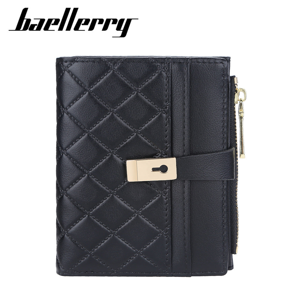 Baellerry Short Women's Wallet, Zipper Vertical Style, Fashionable Short Card Holder, Korean Version Coin Purse, Women's Wholesale