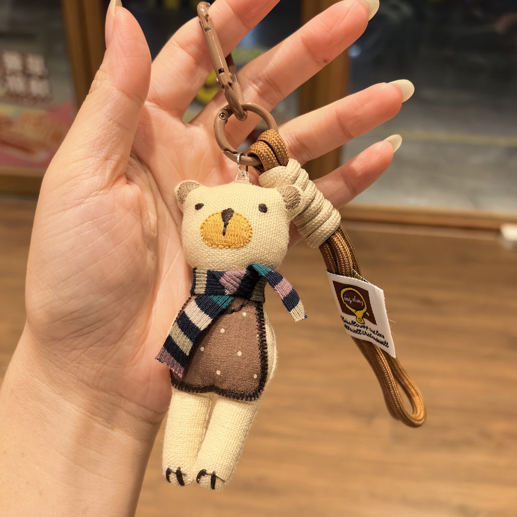 2pcs Handmade Korean Style Fabric Bag Charms - Korean INS Aesthetic Cute Handbag & Backpack with Keychain Pendants, for K-Drama Outfits (Handmade Decoration)