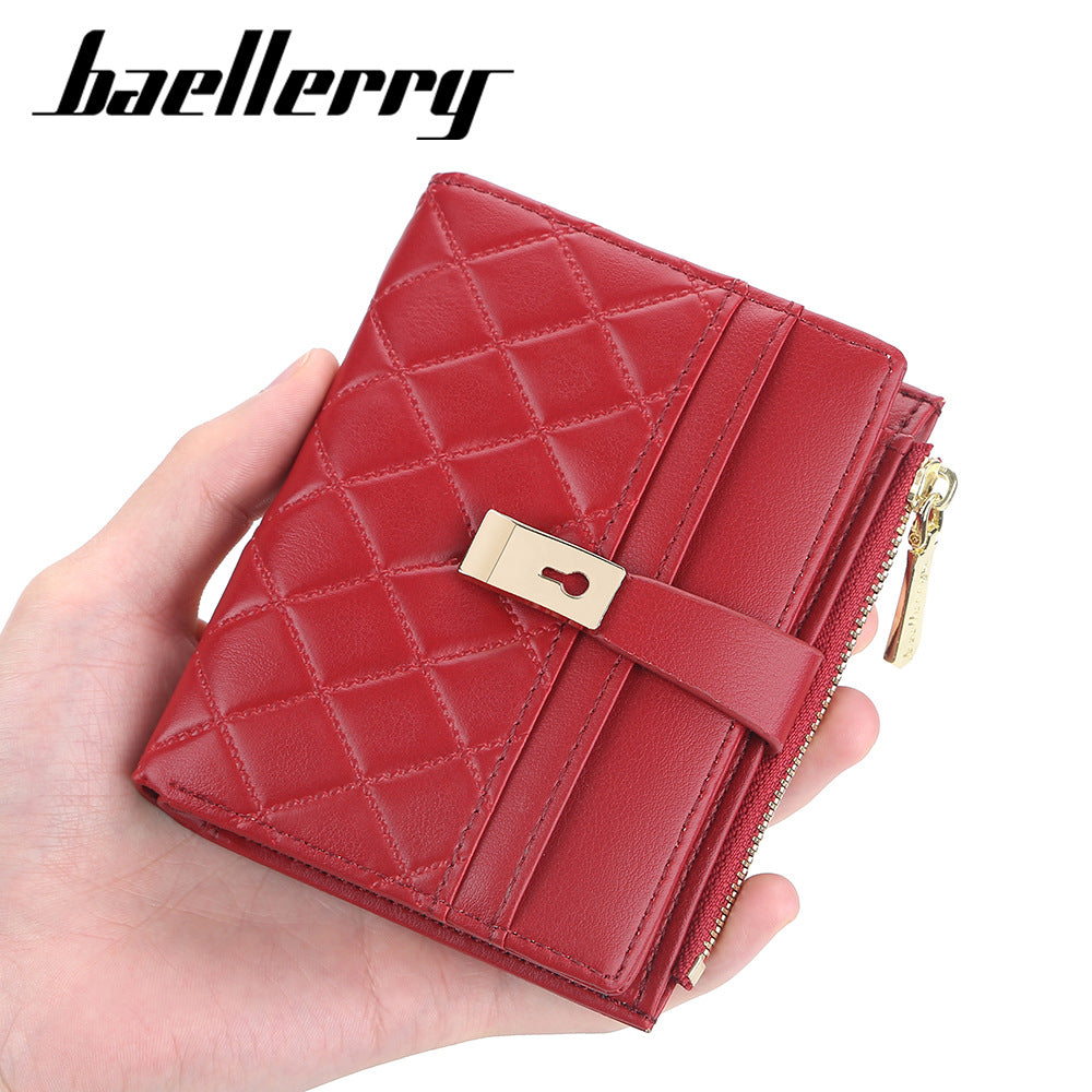 Baellerry Short Women's Wallet, Zipper Vertical Style, Fashionable Short Card Holder, Korean Version Coin Purse, Women's Wholesale