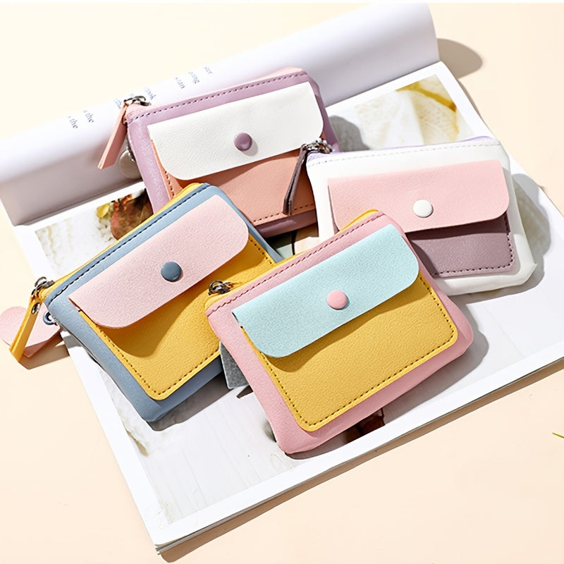 51pcs Y2K Style Macaron Color Wallet Suitable for Women &, Multi-Functional Compact Coin Purse with Snap Closure, Card Holder & Key, Pocket Bag for, Travel, Everyday Carry-On