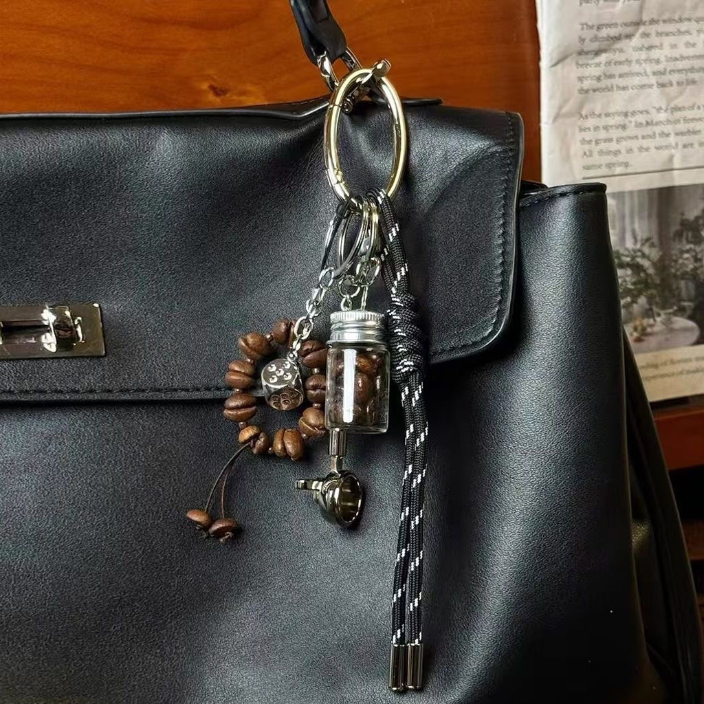 The Coffee Bean Bag Pendant Is a Coffee Accessory Bag Keychain Pendant.