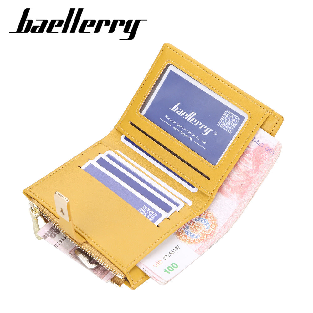 Baellerry Short Women's Wallet, Zipper Vertical Style, Fashionable Short Card Holder, Korean Version Coin Purse, Women's Wholesale