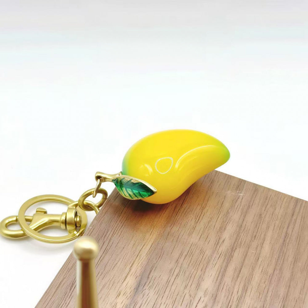 Set of 2 Keychains Featuring 3D Replica Mangoes And Green Mangoes, Adorable Resin Charms for Bags Or Car Keys, Perfect Gift for Women And Girls for Everyday Use