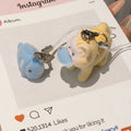 Flocking Three-dimensional Cute Kitten Eating Fish Keychain Pendant Pendant DIY Pendant Bag Mobile Phone Pendant Cartoon Couple
