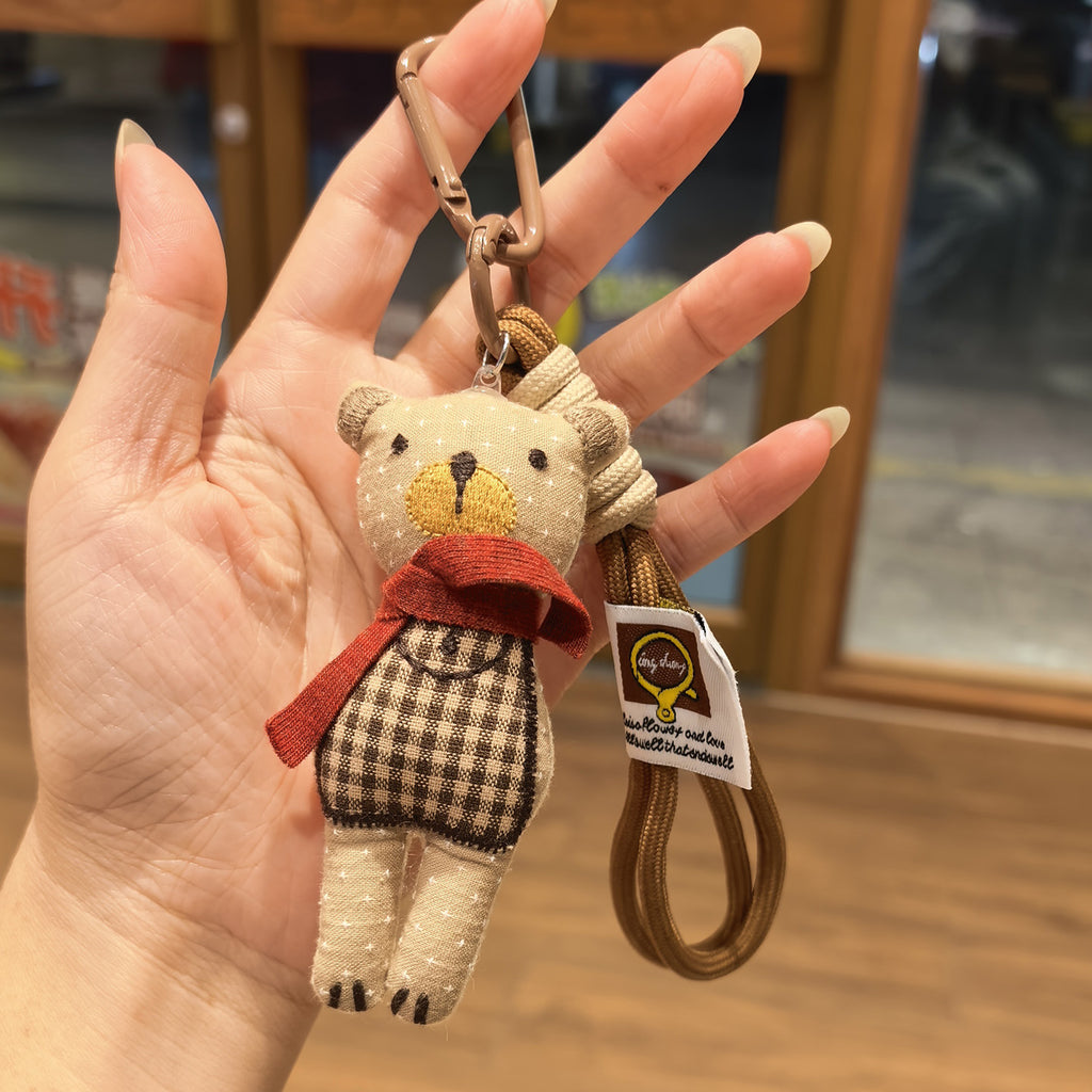 2pcs Handmade Korean Style Fabric Bag Charms - Korean INS Aesthetic Cute Handbag & Backpack with Keychain Pendants, for K-Drama Outfits (Handmade Decoration)
