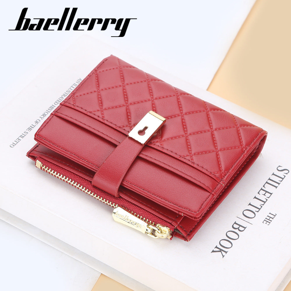 Baellerry Short Women's Wallet, Zipper Vertical Style, Fashionable Short Card Holder, Korean Version Coin Purse, Women's Wholesale