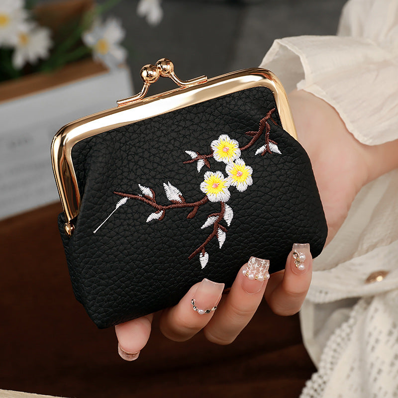 New Red Envelope Portable Mini Wallet Ins Women'S Clutch Bag Embroidered Multi-Functional Student Change Bag