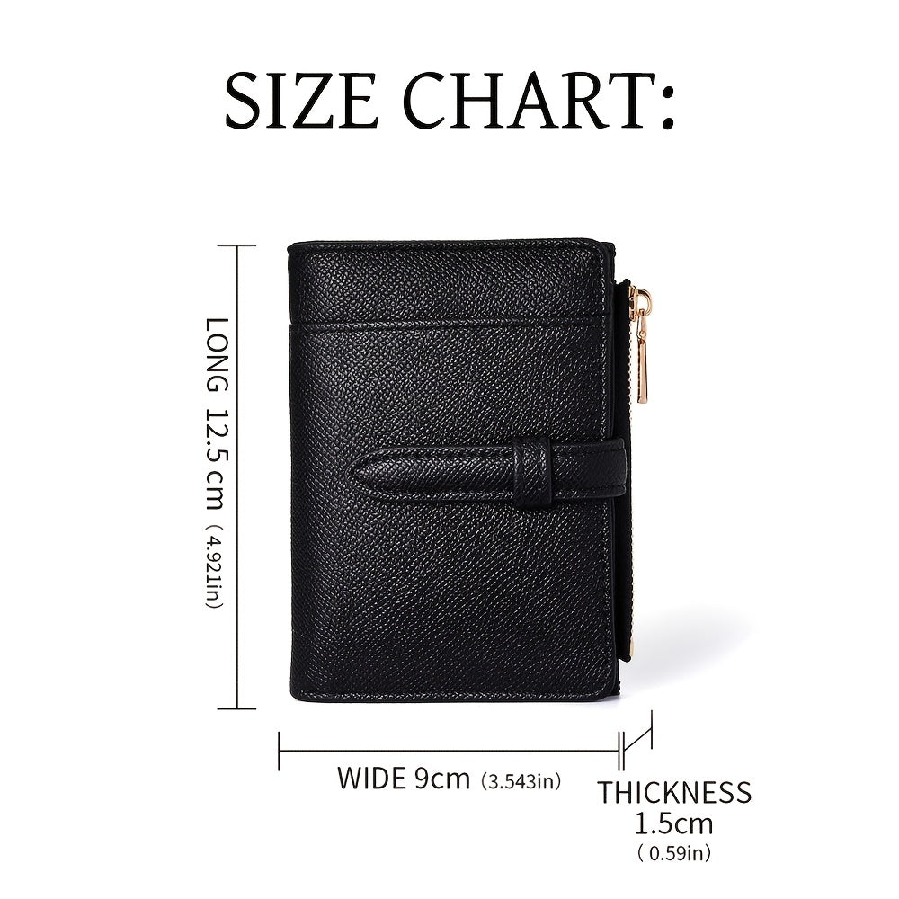 Women'S Solid Color Wallet - Coin Change Purse for ID, Driver'S License And Cards - Cable Tie Opening And Closing Design - Easy Credit Card Wallet, Ideal for Daily Use And Gifts