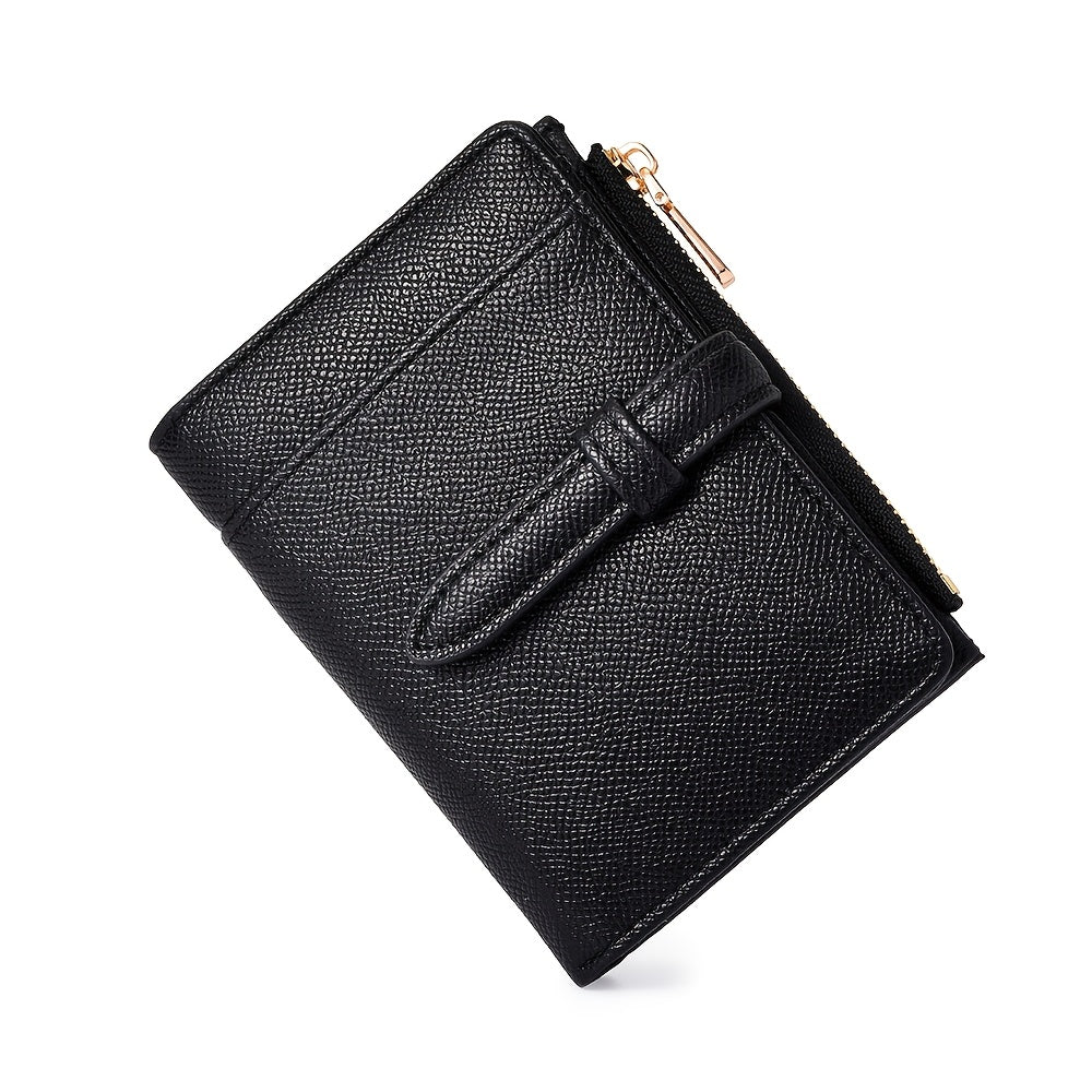 Women'S Solid Color Wallet - Coin Change Purse for ID, Driver'S License And Cards - Cable Tie Opening And Closing Design - Easy Credit Card Wallet, Ideal for Daily Use And Gifts