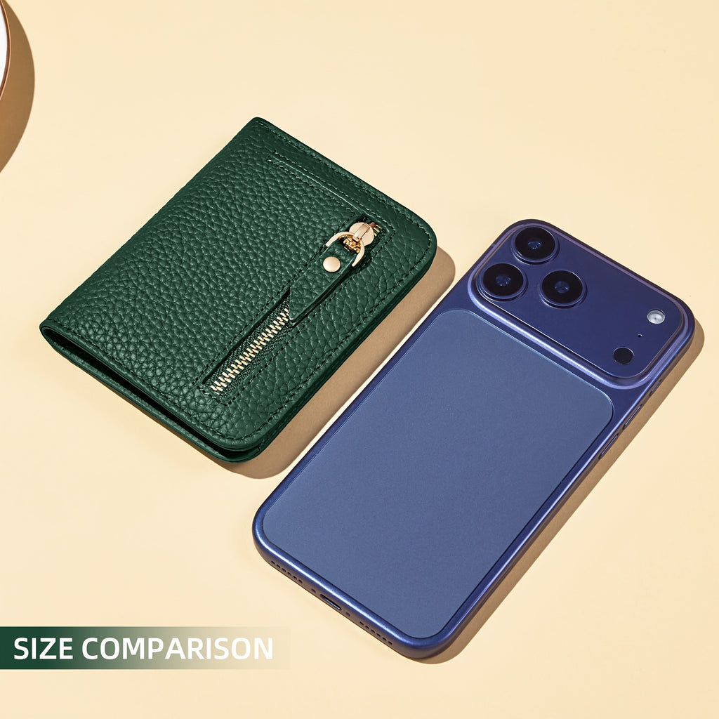 Women's Synthetic Leather Coin Purse, Top Layer Cowhide Wallet and Card Holder with Integrated Design, RFID-theft
