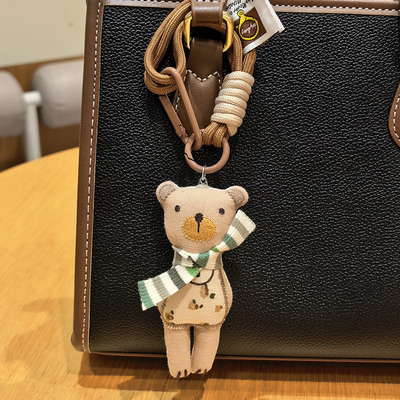 2pcs Handmade Korean Style Fabric Bag Charms - Korean INS Aesthetic Cute Handbag & Backpack with Keychain Pendants, for K-Drama Outfits (Handmade Decoration)