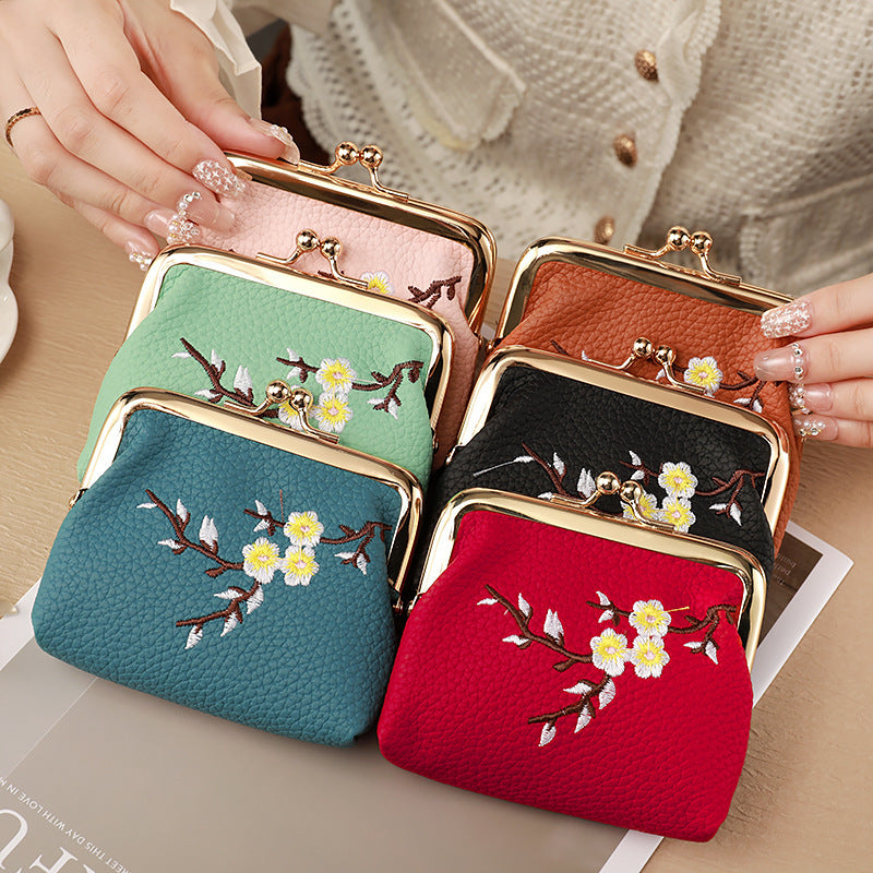 New Red Envelope Portable Mini Wallet Ins Women'S Clutch Bag Embroidered Multi-Functional Student Change Bag
