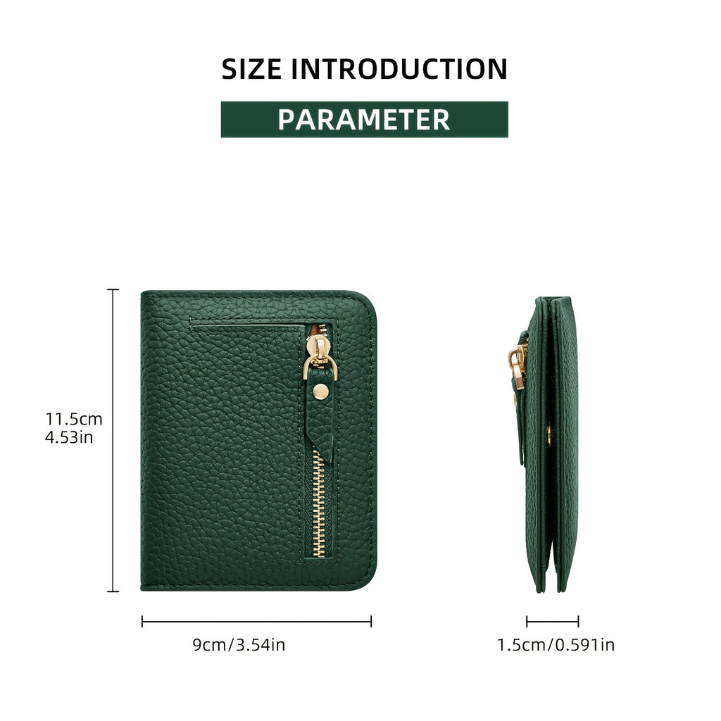 Women's Synthetic Leather Coin Purse, Top Layer Cowhide Wallet and Card Holder with Integrated Design, RFID-theft