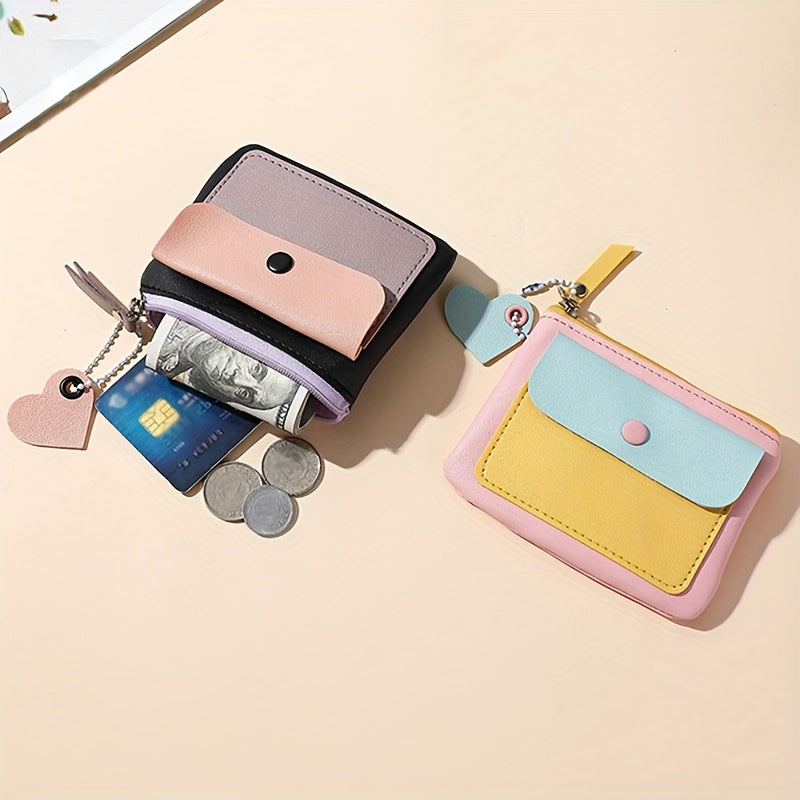 51pcs Y2K Style Macaron Color Wallet Suitable for Women &, Multi-Functional Compact Coin Purse with Snap Closure, Card Holder & Key, Pocket Bag for, Travel, Everyday Carry-On