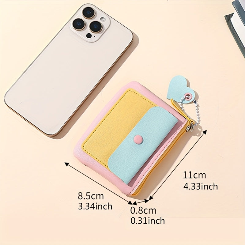 51pcs Y2K Style Macaron Color Wallet Suitable for Women &, Multi-Functional Compact Coin Purse with Snap Closure, Card Holder & Key, Pocket Bag for, Travel, Everyday Carry-On