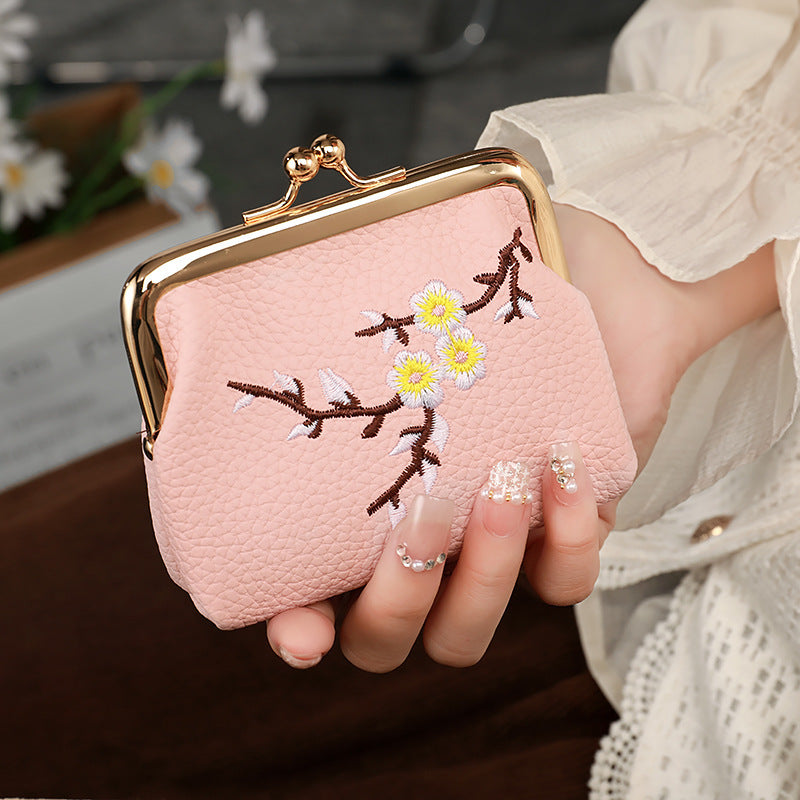 New Red Envelope Portable Mini Wallet Ins Women'S Clutch Bag Embroidered Multi-Functional Student Change Bag