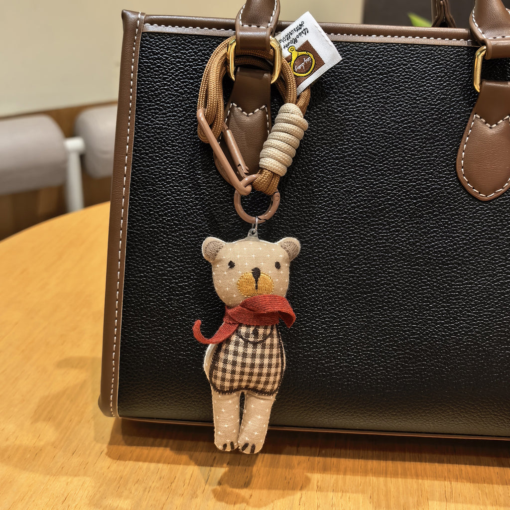 2pcs Handmade Korean Style Fabric Bag Charms - Korean INS Aesthetic Cute Handbag & Backpack with Keychain Pendants, for K-Drama Outfits (Handmade Decoration)