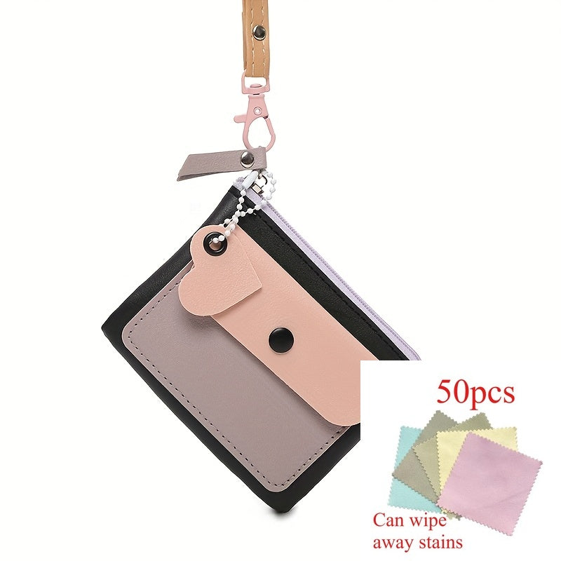 51pcs Y2K Style Macaron Color Wallet Suitable for Women &, Multi-Functional Compact Coin Purse with Snap Closure, Card Holder & Key, Pocket Bag for, Travel, Everyday Carry-On