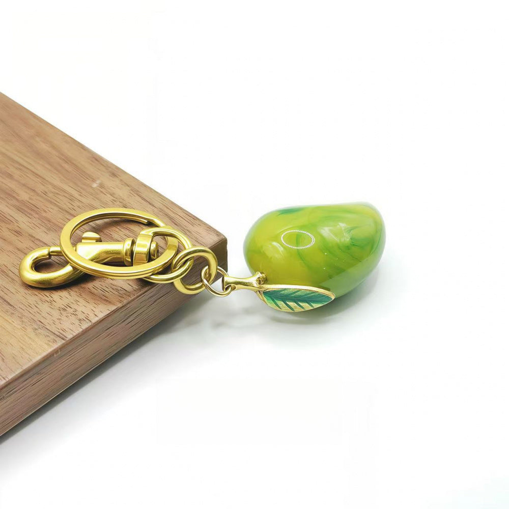 Set of 2 Keychains Featuring 3D Replica Mangoes And Green Mangoes, Adorable Resin Charms for Bags Or Car Keys, Perfect Gift for Women And Girls for Everyday Use