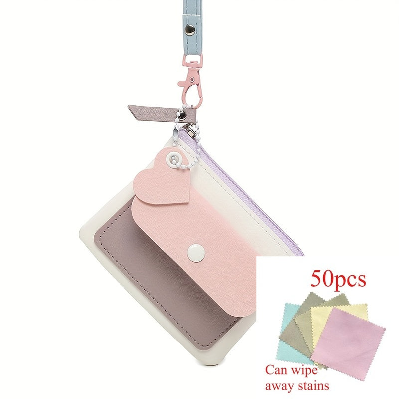 51pcs Y2K Style Macaron Color Wallet Suitable for Women &, Multi-Functional Compact Coin Purse with Snap Closure, Card Holder & Key, Pocket Bag for, Travel, Everyday Carry-On